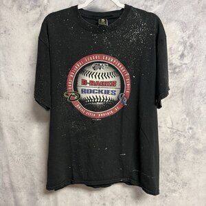 Arizona Diamondbacks VS Colorado Rockies T Shirt Mens L 21x27 Black 2007 MLB